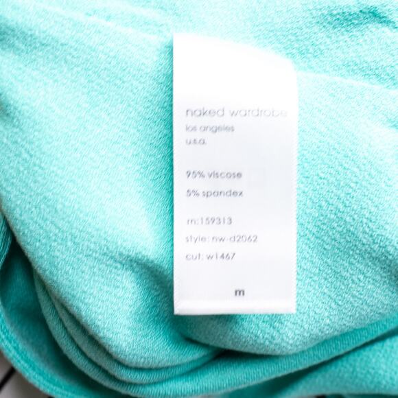 Naked Wardrobe Blue One Shoulder Cut Out Bodycon Mini Dress Medium Party Teal - Picture 9 of 10